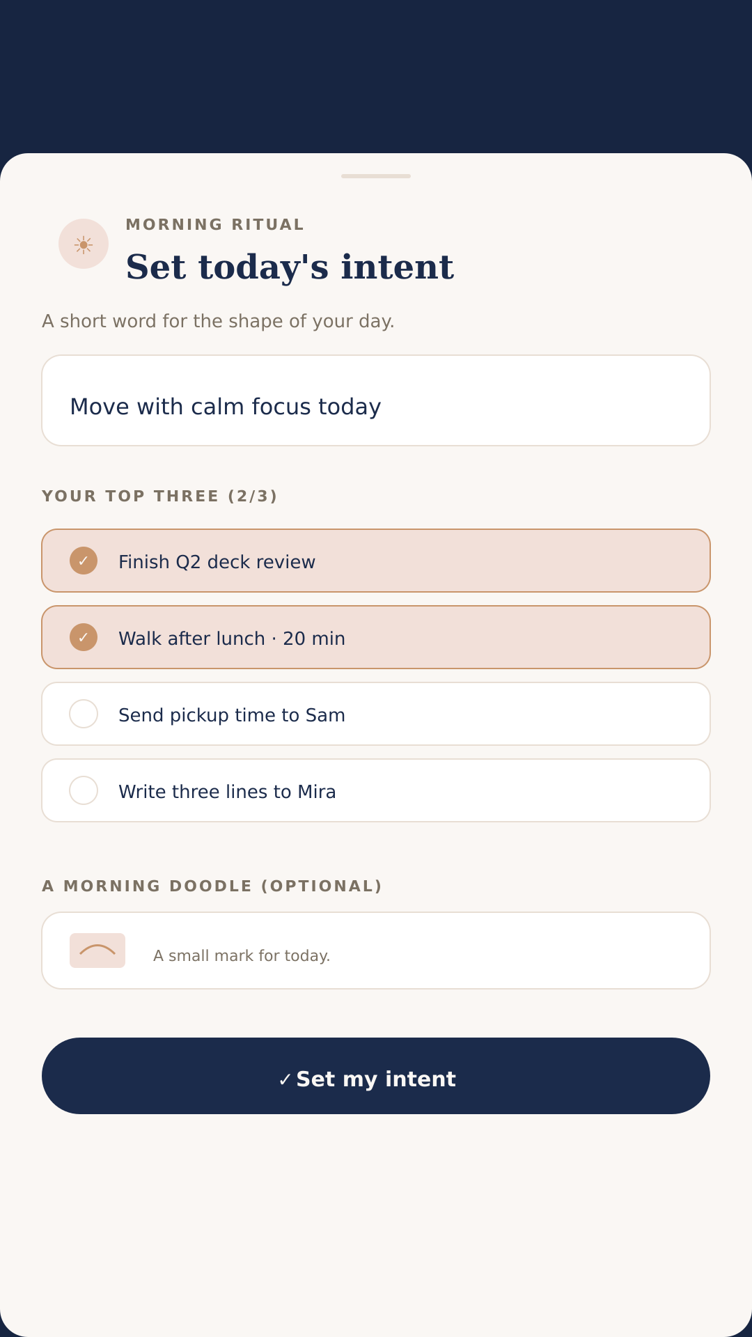 Seraya Morning Ritual screen